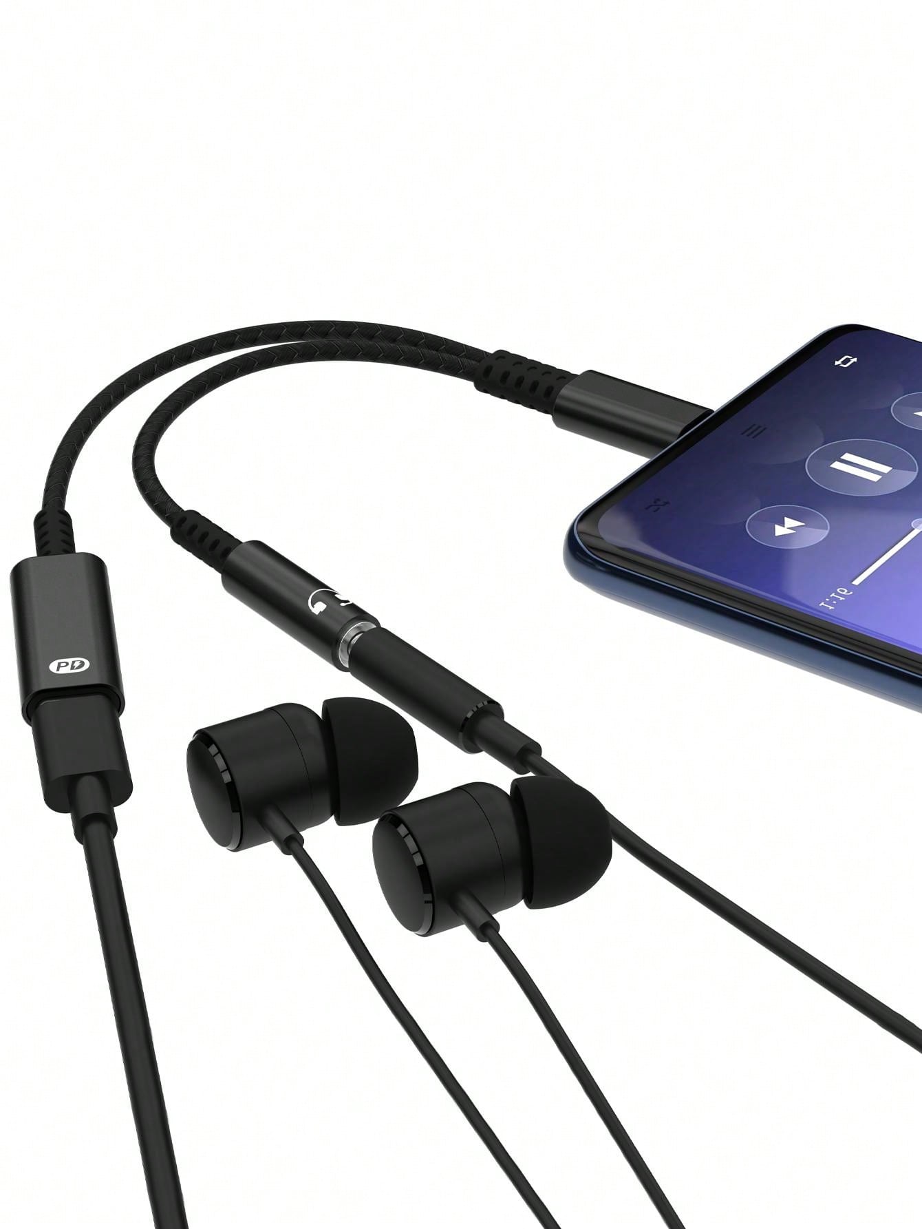 🔌 D8 USB-C to 3.5mm 2-in-1 어댑터 오디오 + 60W 고속 충전 | iPhone 16/15 Pro, Galaxy S23/S22+, iPad Pro 호환