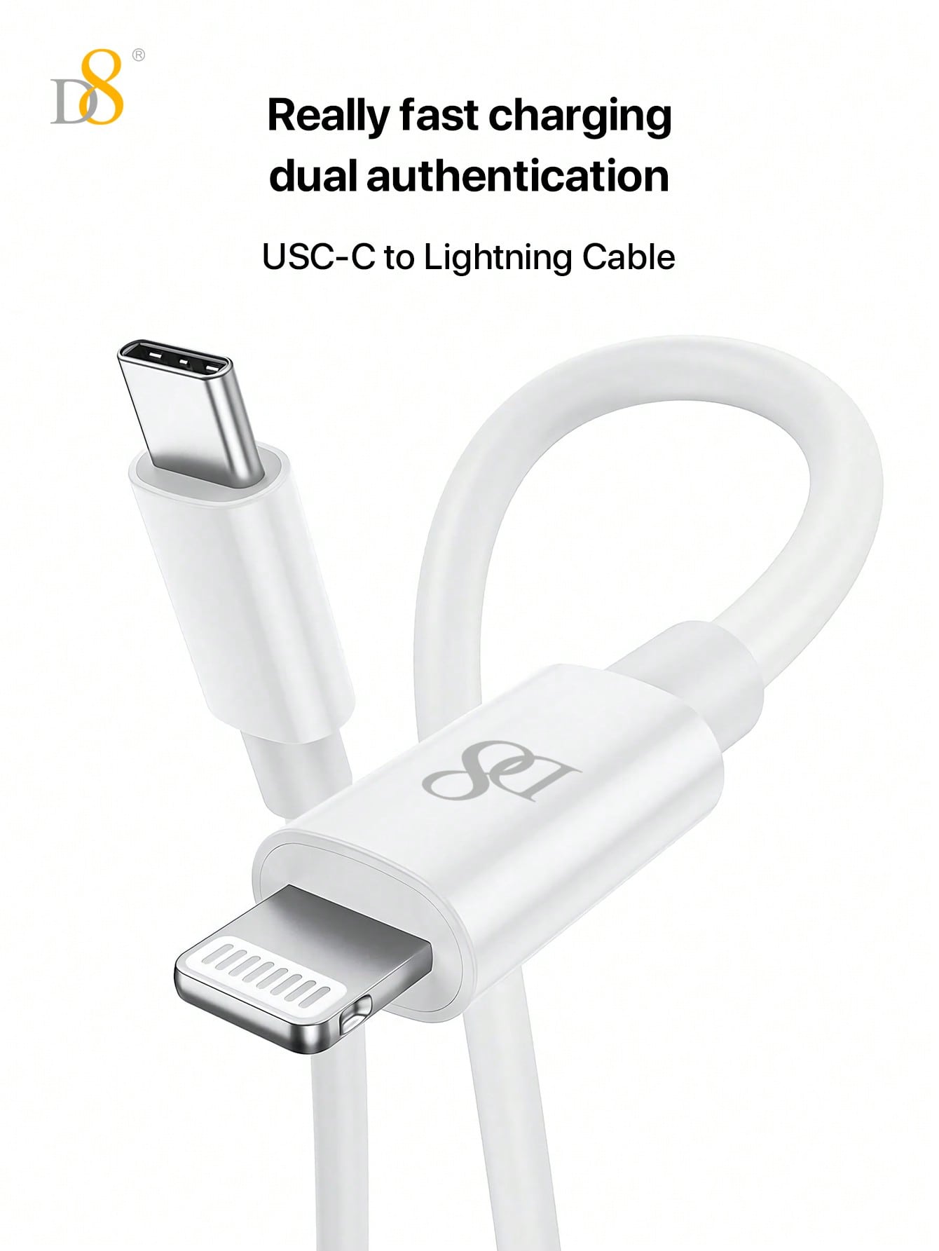 D8 MFi 인증 아이폰 충전 케이블 3개입 USB-C to Lightning / 2.4A 고속충전 / 1m 길이 / 아이폰·아이패드 호환