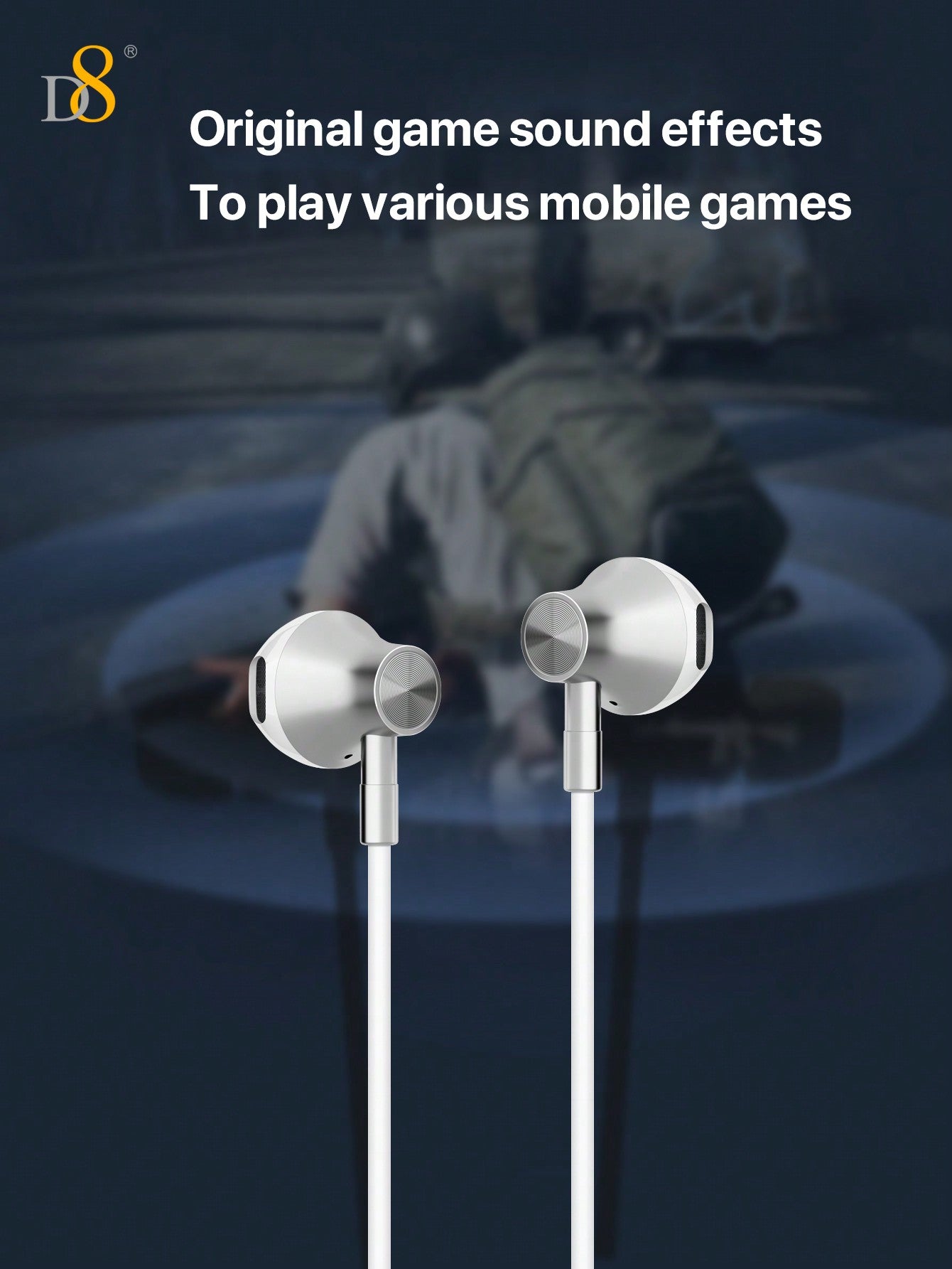 D8 USB Type-C 유선 이어폰 (마이크 & 볼륨 조절 탑재) iPhone 16 / iPad Pro / Galaxy S23 등 최신 USB-C 기기 완벽 호환