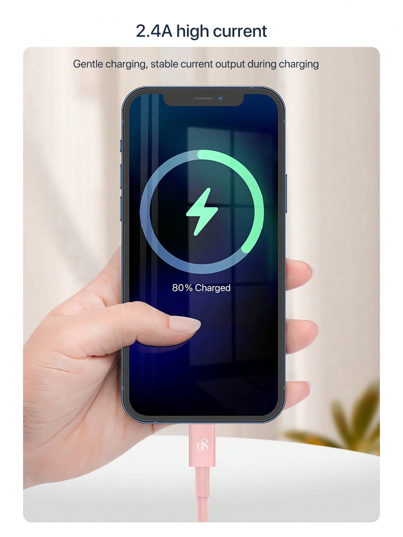 D8 MFi 인증 USB-A to 라이트닝 고속 충전 케이블 2.4A 고속 충전 | 다양한 길이 선택 | iPhone, iPad 호환