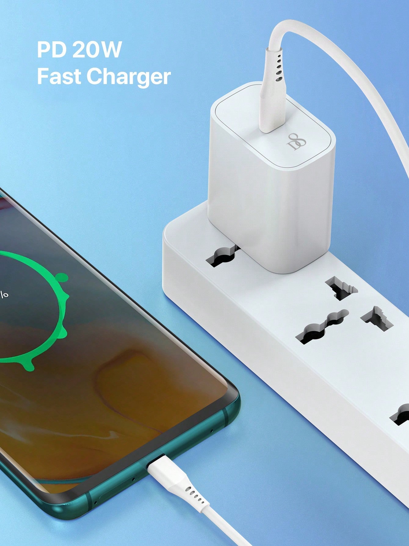 D8 20W USB-C 고속 충전기 (케이블 포함) 아이폰 16 / 15 / 아이패드 프로 전용 | ETL 인증 | PD 고속충전 지원
