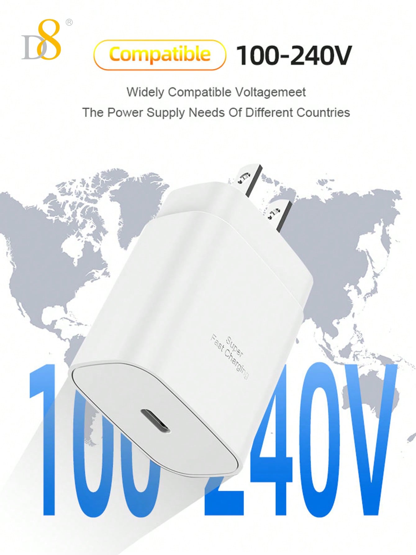 D8 아이폰 15 고속 충전기 1팩 25W USB-C 충전기 + 3.3FT(1m) 케이블 세트 아이폰 16/15, 아이패드, 갤럭시 완벽 호환