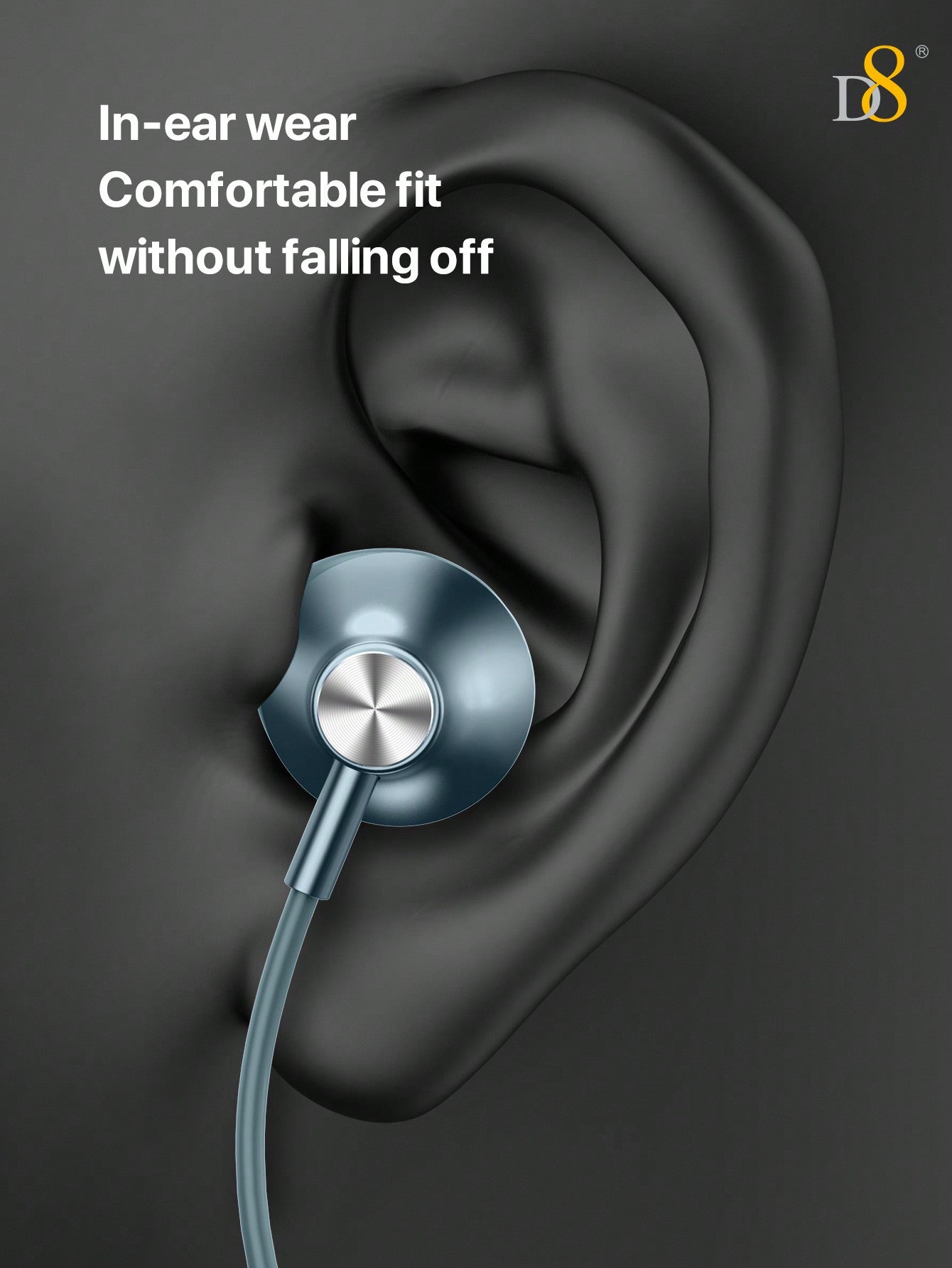 D8 USB-C 인이어 이어폰 HiFi 스테레오 사운드 & 핸즈프리 통화 아이폰 16, 갤럭시 S23, 아이패드 완벽 호환!