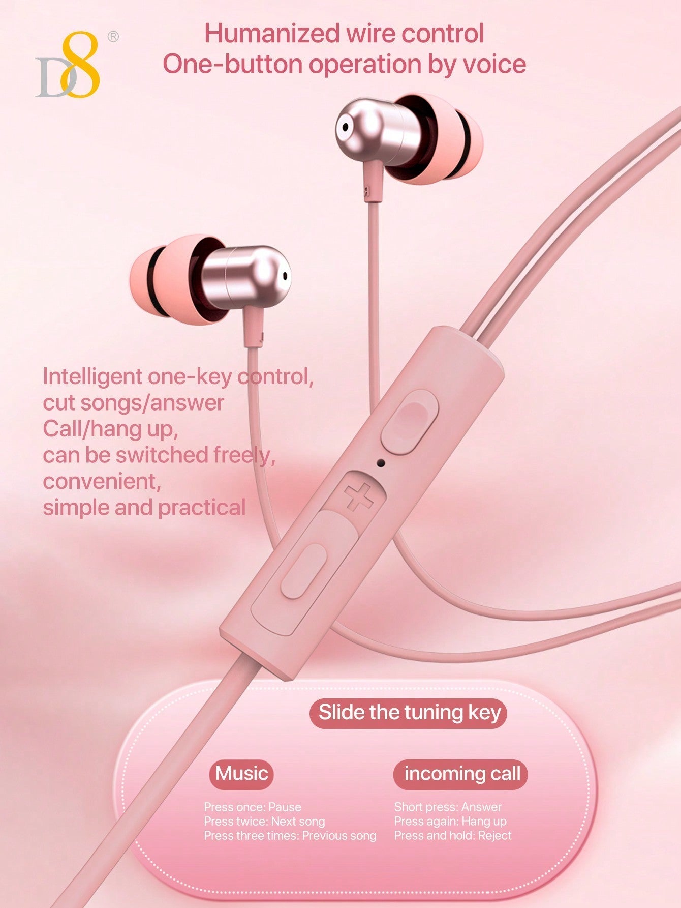 D8 USB-C 수면 이어폰 고음질 중저음 | 노이즈 차단 | 수면 · 힐링 · 통화 전용