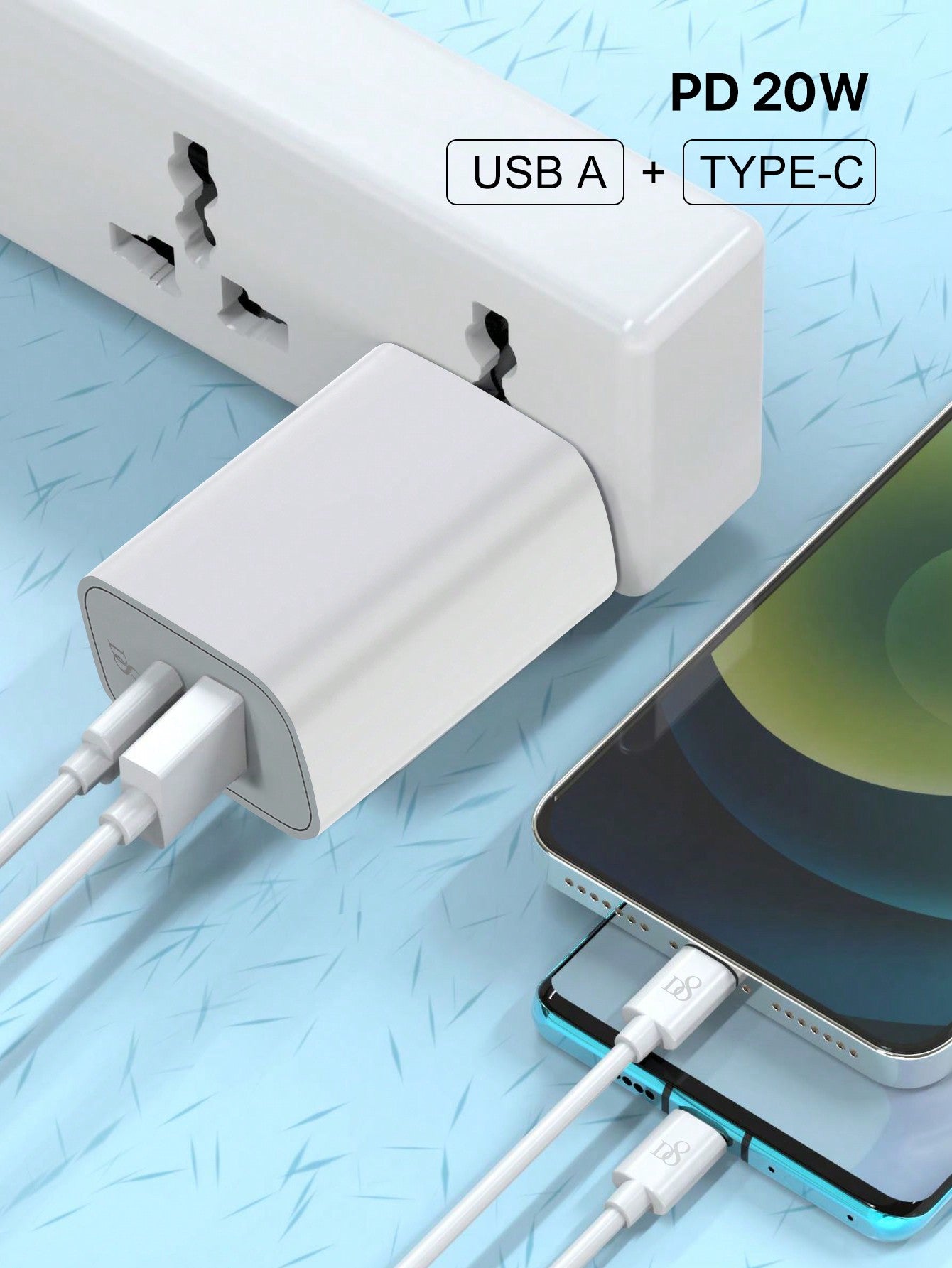 D8 20W 듀얼 포트 USB-C 고속 충전기 iPhone, iPad, Galaxy까지 동시에! 빠르고 안전한 PD 3.0 충전 솔루션