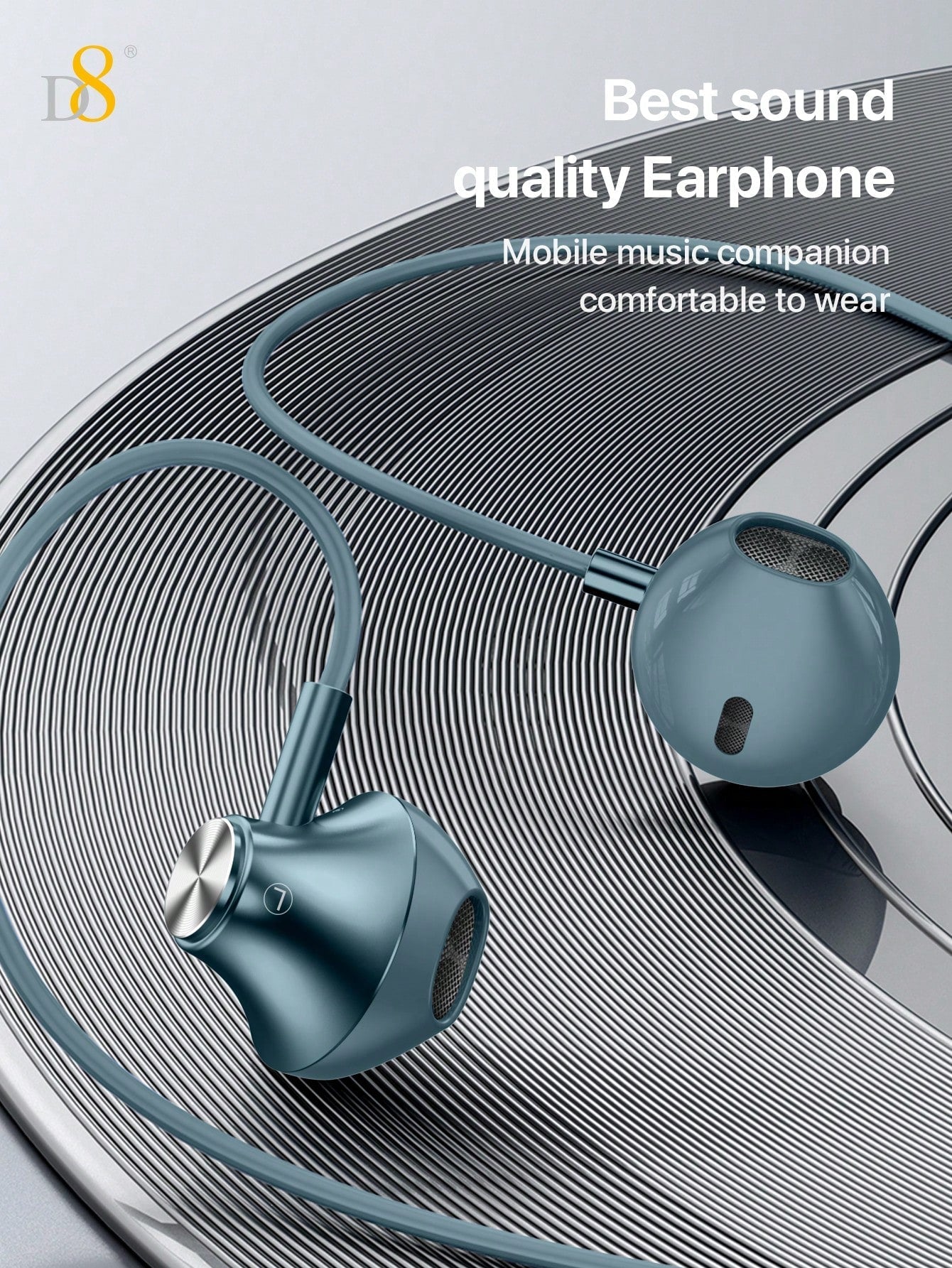 D8 USB-C 인이어 이어폰 HiFi 스테레오 사운드 & 핸즈프리 통화 아이폰 16, 갤럭시 S23, 아이패드 완벽 호환!