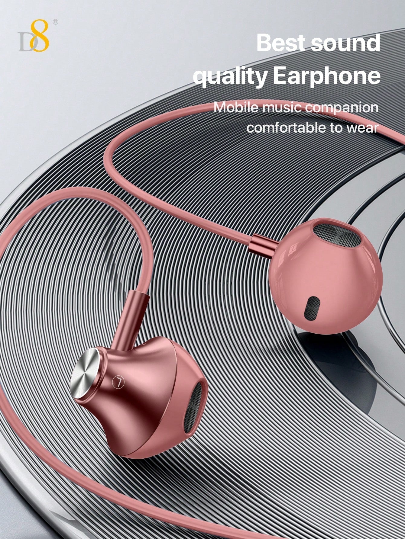 D8 USB-C 인이어 이어폰 iPhone 16 / iPad / Galaxy 시리즈 호환 | Hi-Fi 사운드 | 마이크 & 볼륨 컨트롤 탑재