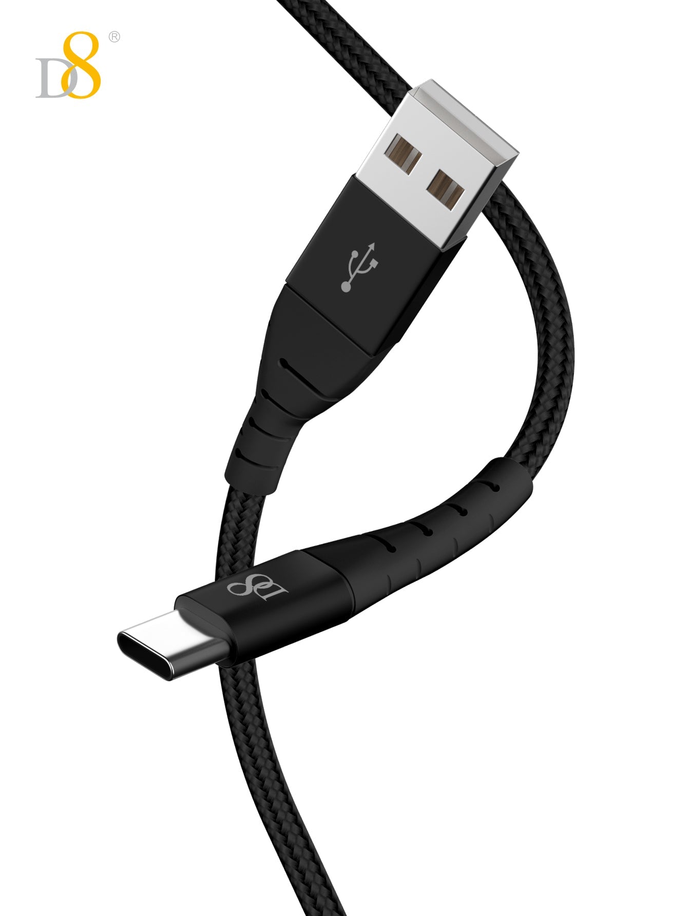 Dynamic8 나일론 브레이디드 USB-C to USB 케이블 고속 충전 | 데이터 동기화 | 내구성 강화 디자인