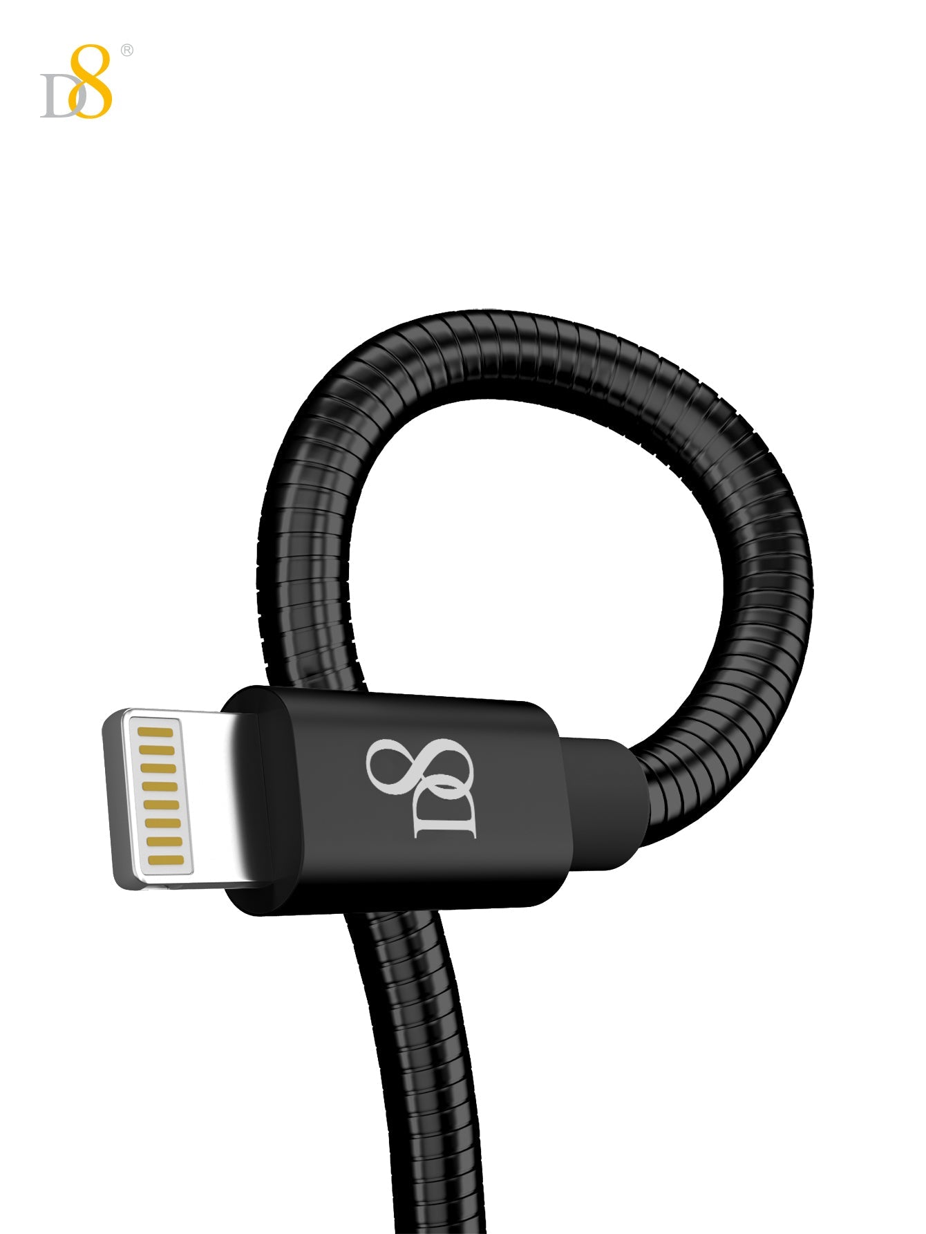 Dynamic8 MFi 인증 스테인리스 라이트닝 to USB 충전 케이블