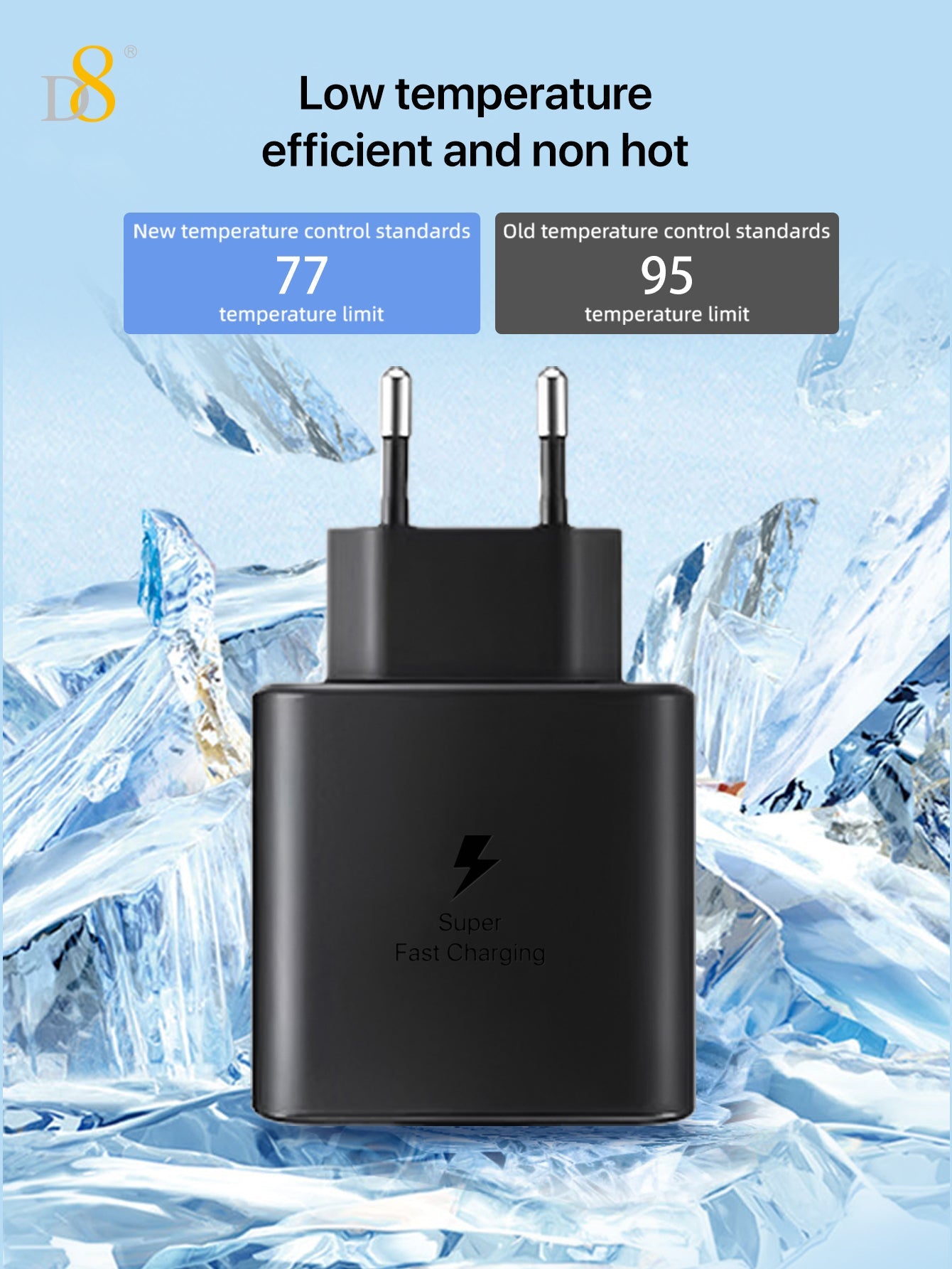 D8 45W USB-C 초고속 충전기 iPhone 15 / MacBook / iPad / Galaxy 전용 고속충전 솔루션 Type-C PD 지원 | 초소형 디자인 | 45W 출력 | 과충전 보호