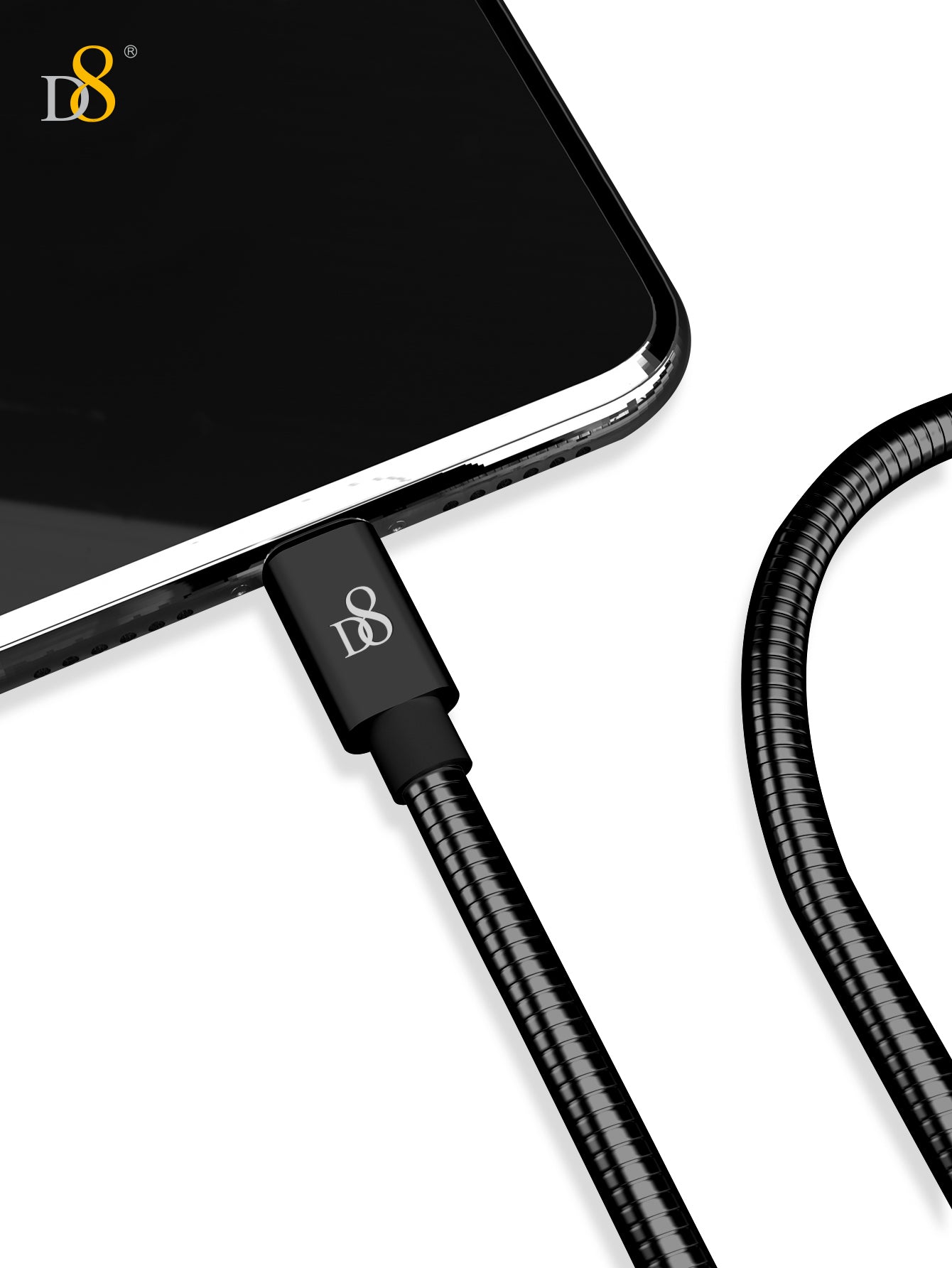 Dynamic8 MFi 인증 스테인리스 라이트닝 to USB 충전 케이블