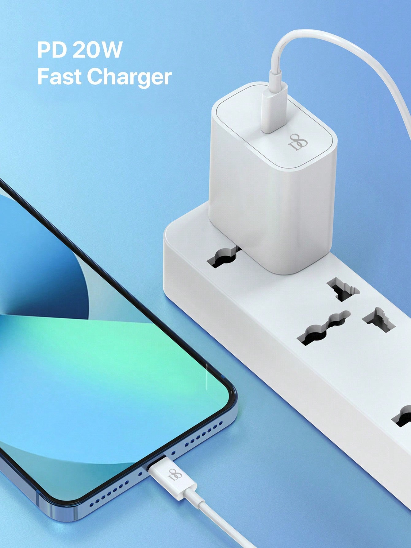 D8 20W PD USB-C 충전기 2팩 + 3.3FT 고속 충전 케이블 세트 MFi 인증 | iPhone & iPad 고속 충전 | 2배의 편리함
