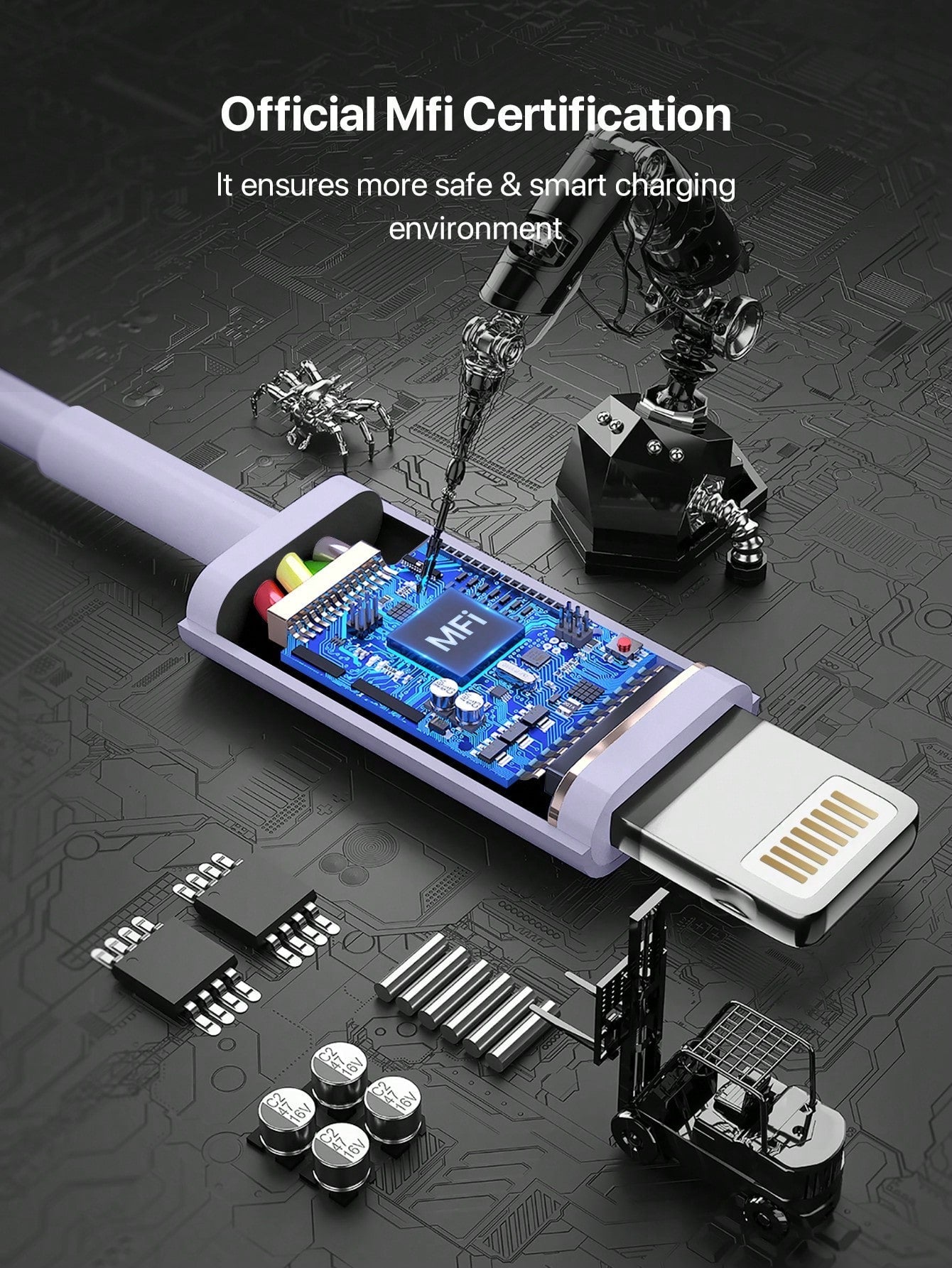 D8 MFi 인증 라이트닝 고속 충전 케이블 2.4A 고속충전 | 4가지 길이 옵션 | iPhone & iPad 완벽 호환
