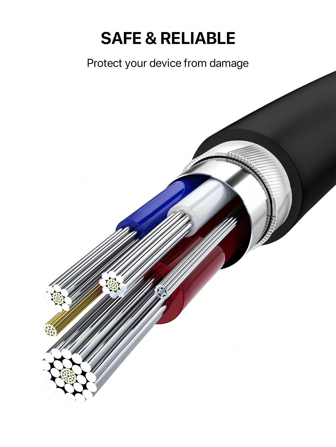 D8 MFi 인증 아이폰 충전 케이블 3.3FT 길이 | USB-A to Lightning | 2.4A 고속충전 | TPE 내구성 | 데이터 전송