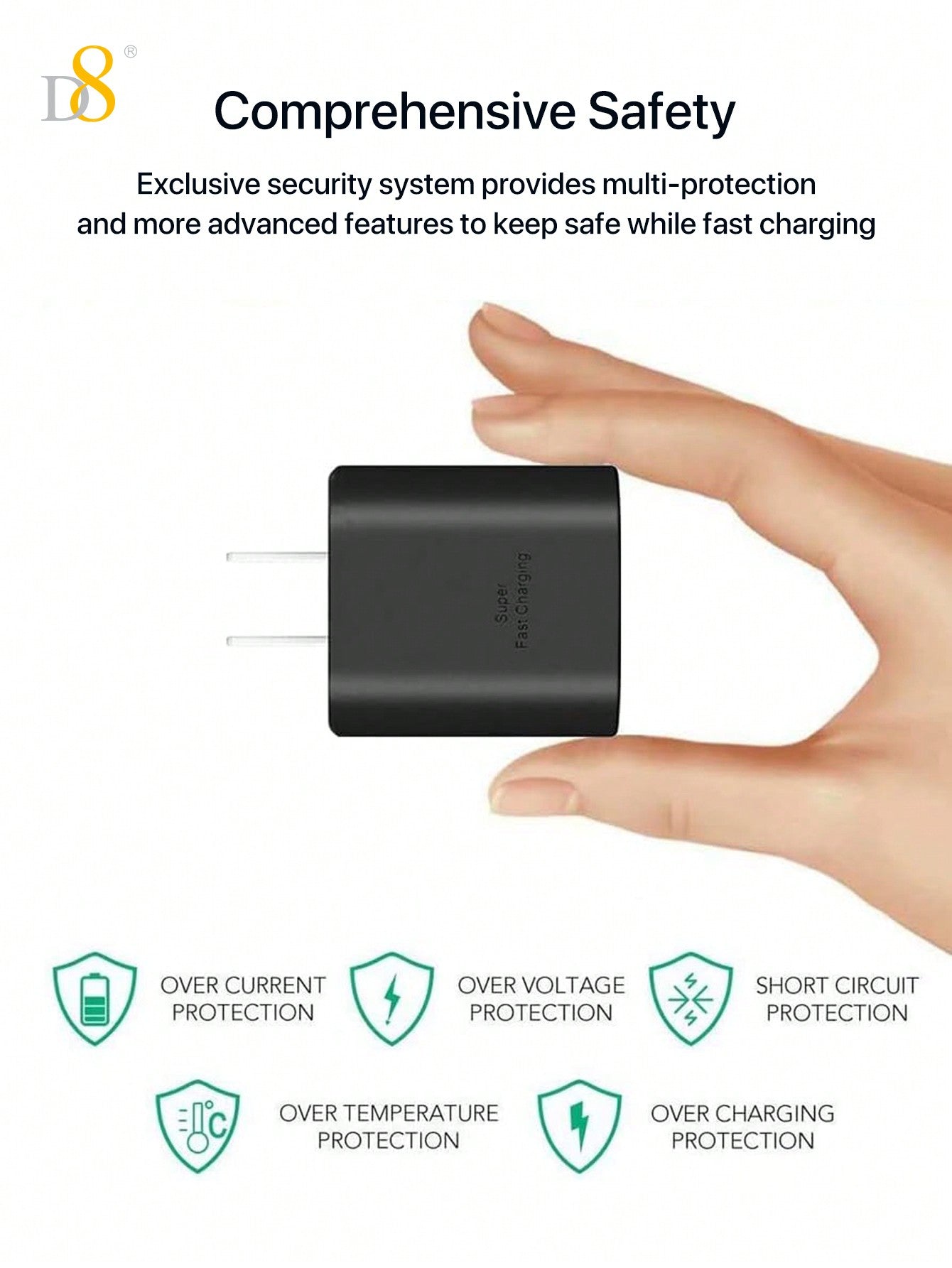 D8 45W USB-C 초고속 충전기 iPhone 16 Pro Max / Galaxy S24 Ultra / Pixel / 태블릿까지 고속 지원!