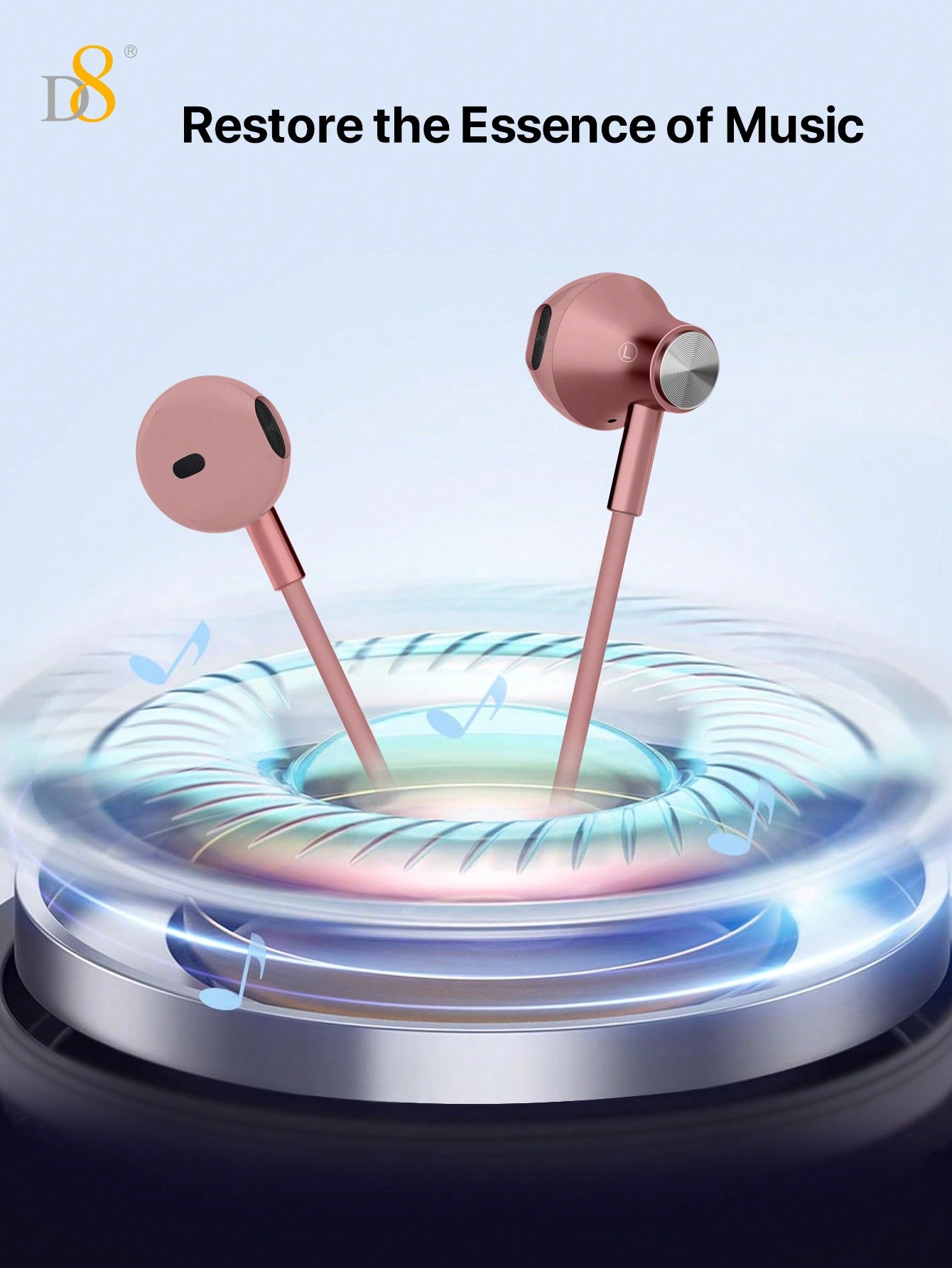 D8 USB-C 인이어 이어폰 iPhone 16 / iPad / Galaxy 시리즈 호환 | Hi-Fi 사운드 | 마이크 & 볼륨 컨트롤 탑재