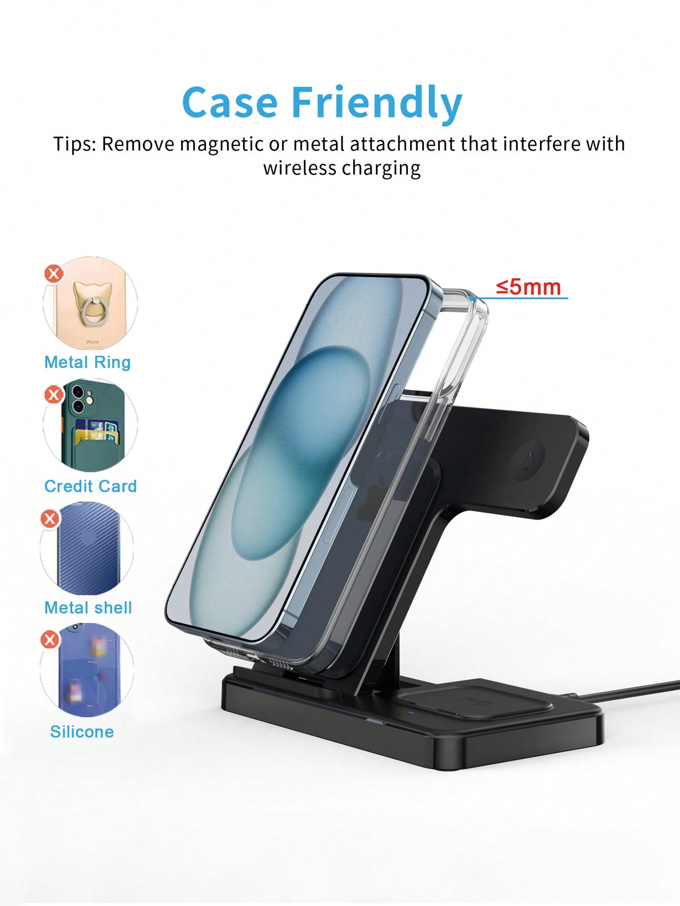 D8 3-in-1 무선 충전기 iPhone + Apple Watch + AirPods 동시 충전 | 애플 유저 필수템 | 선물용 추천