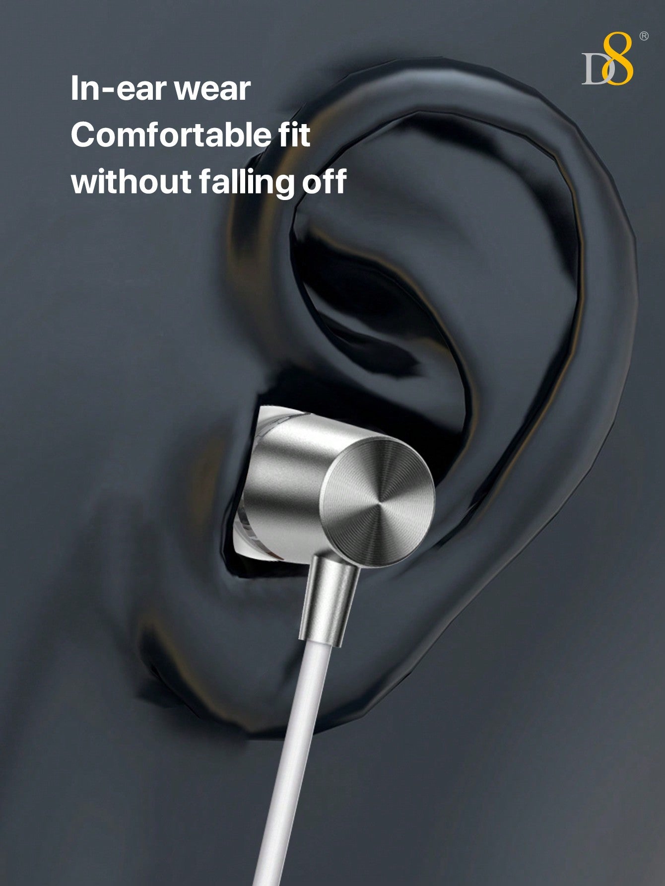 D8 USB Type-C 인이어 이어폰 마이크 & 볼륨 컨트롤 탑재 / 고음질 사운드 / USB-C 호환 아이폰 16 · 아이패드 · 갤럭시 S23 완벽 지원