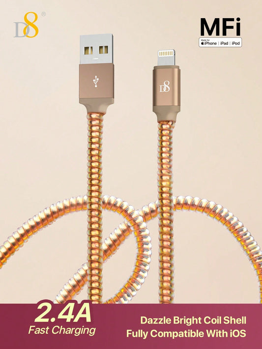 D8 MFi 인증 아이폰 충전 케이블 (USB-A to Lightning, 1M) 빠르고 안전한 2.4A 고속충전 | MFi 공식 인증 | 뛰어난 내구성