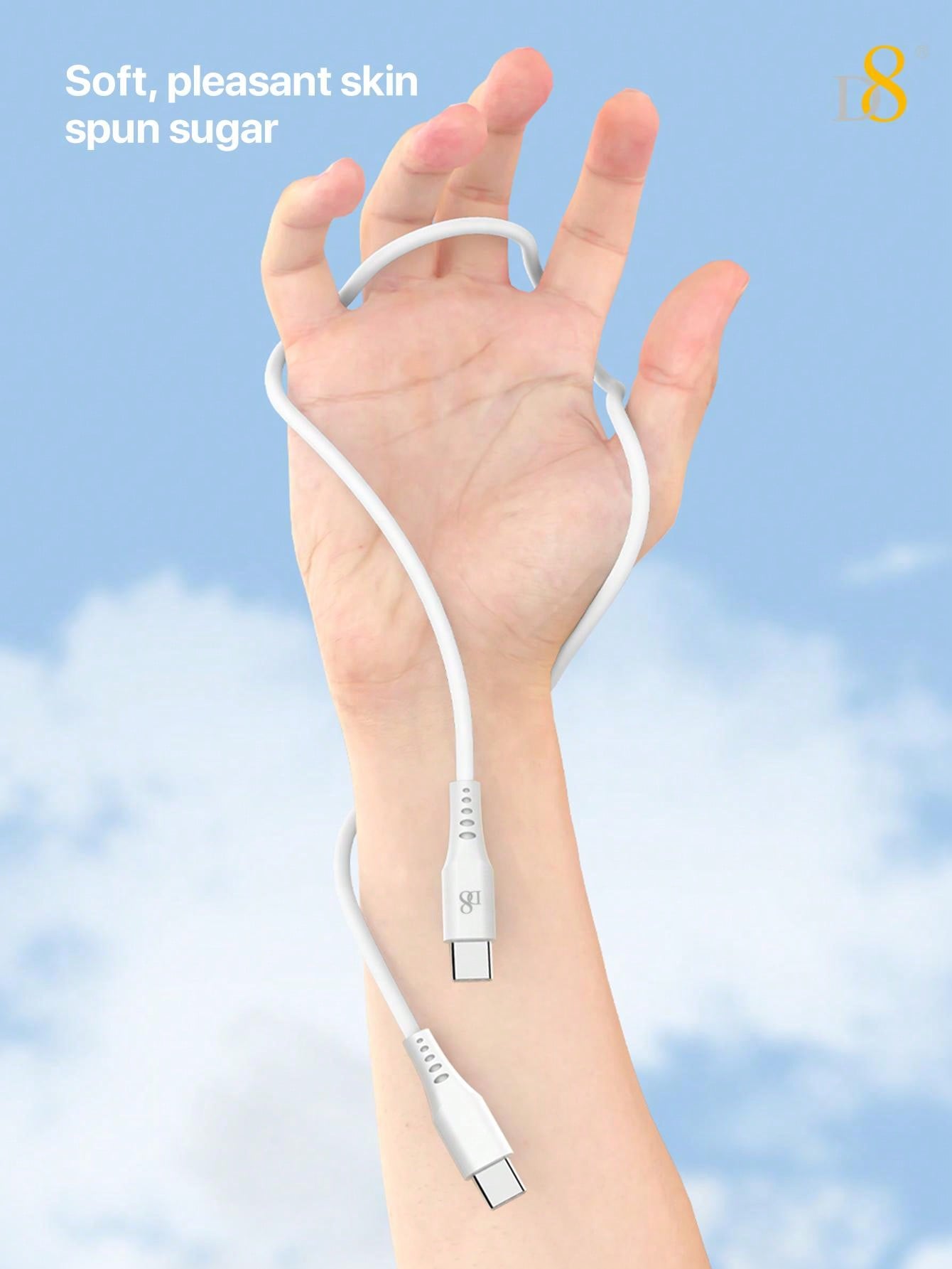 D8 USB-C 키체인 충전 & 데이터 케이블 (1.2M) 60W 고속 충전 | 데이터 전송 | 휴대용 키링 디자인 | 전기종 USB-C 호환