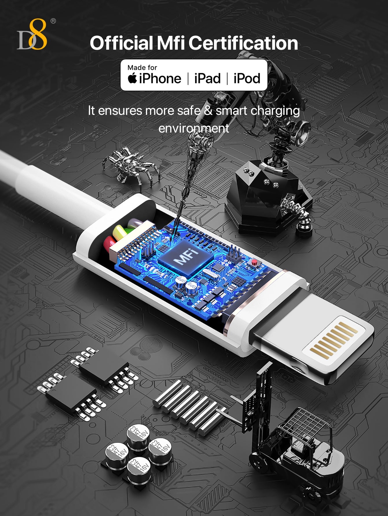 3M 롱 PVC MFi 라이트닝 케이블