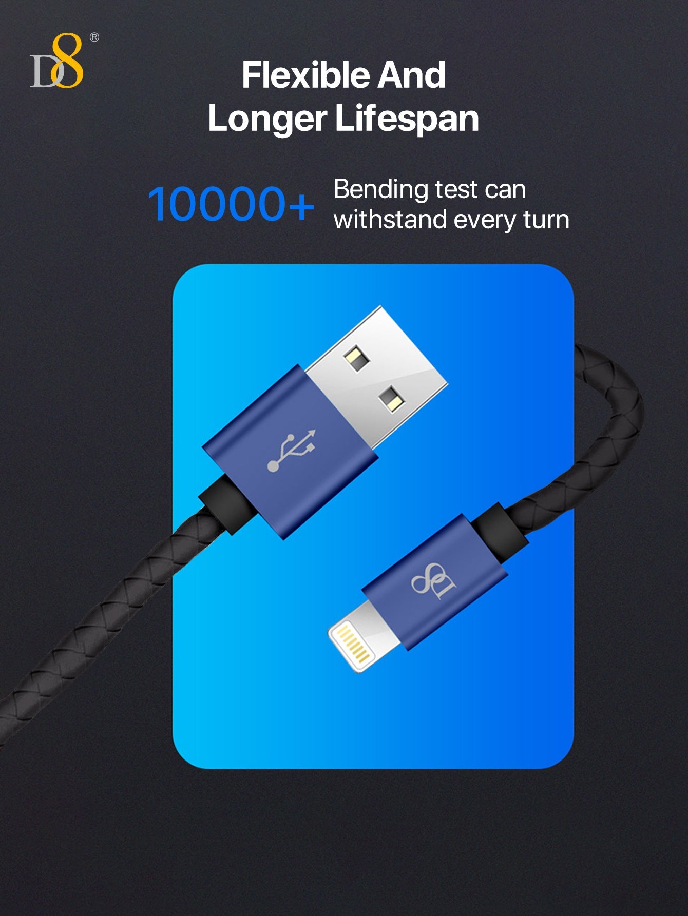 D8 MFi 인증 천연 가죽 Lightning to USB 충전 케이블 Apple 공식 인증 · 프리미엄 가죽 마감 · 빠른 충전 & 데이터 전송