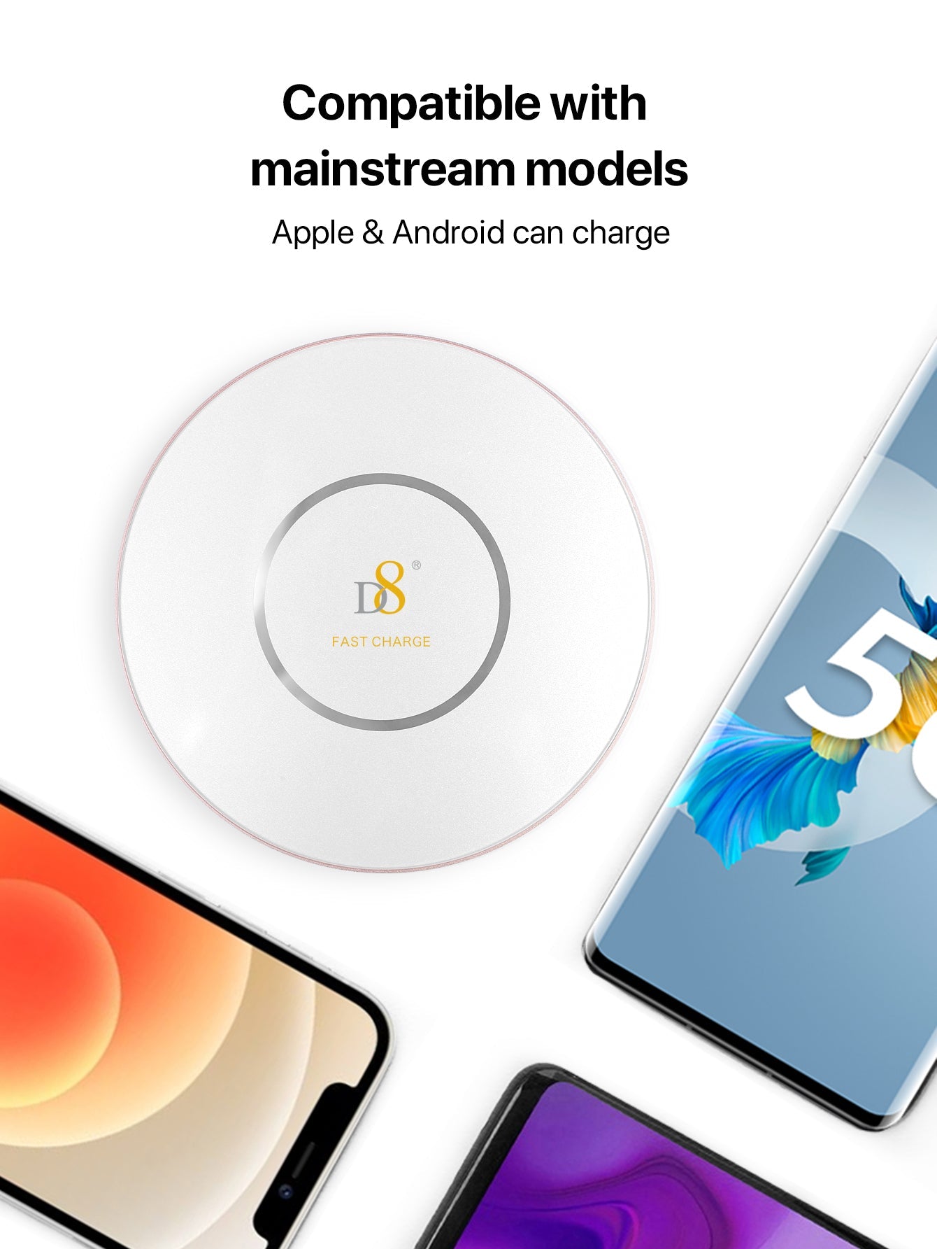 Dynamic8 무선 고속 충전기 PWB-2111 알루미늄 + 아크릴 | 7.5~10W 출력 | CE/FCC/ROHS 인증